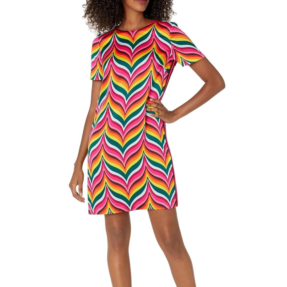 NWT • Trina Turk • Printed T Shirt Dress • Radio City Rose Multi • Size 0 • 🌈